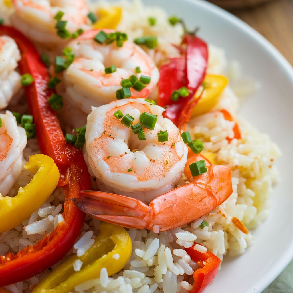 Arroz de Camarão com Pimentões