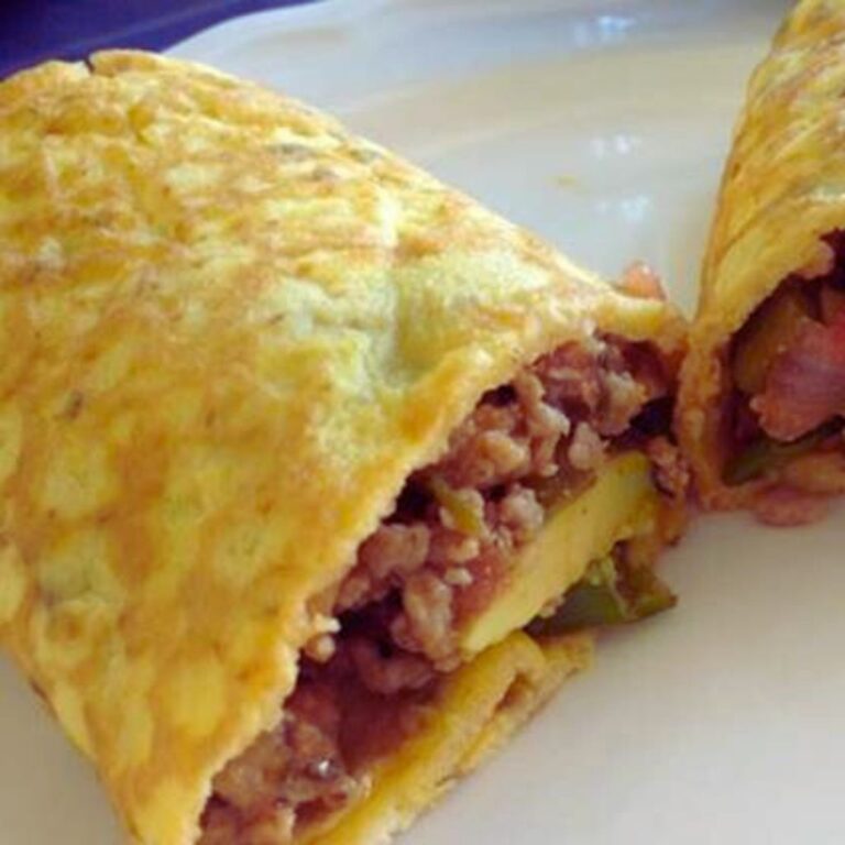 Omelete Recheada com Carne Moída