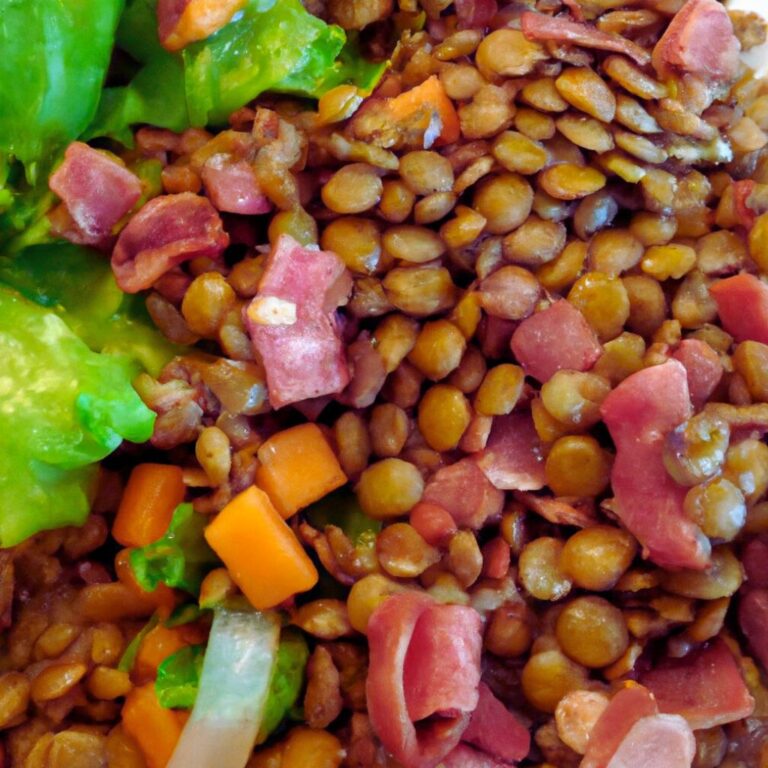 Salada de Lentilha com Bacon e Ervas